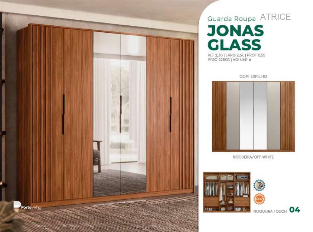 Foto de GUARDA ROUPA GLASS C/ 2 ESPELHOS