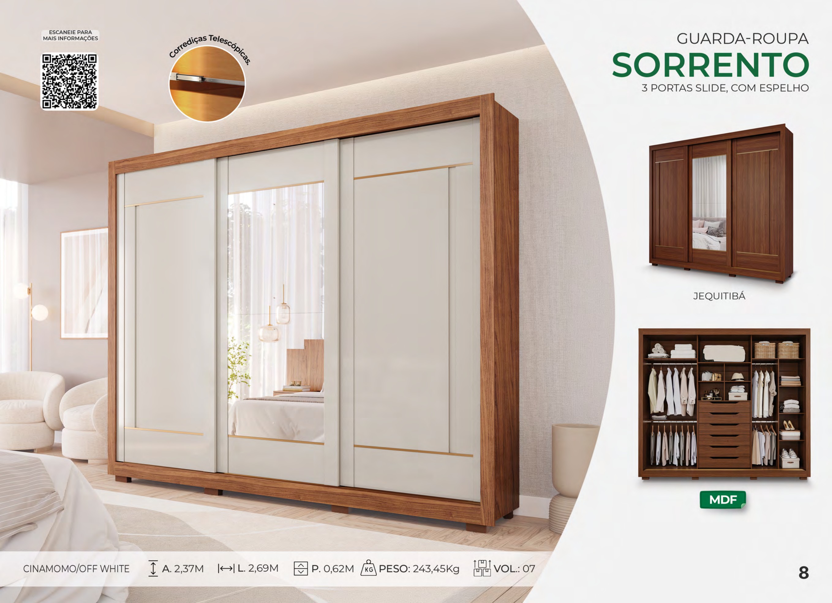 Foto de GUARDA-ROUPA SORRENTO C/ ESPELHO