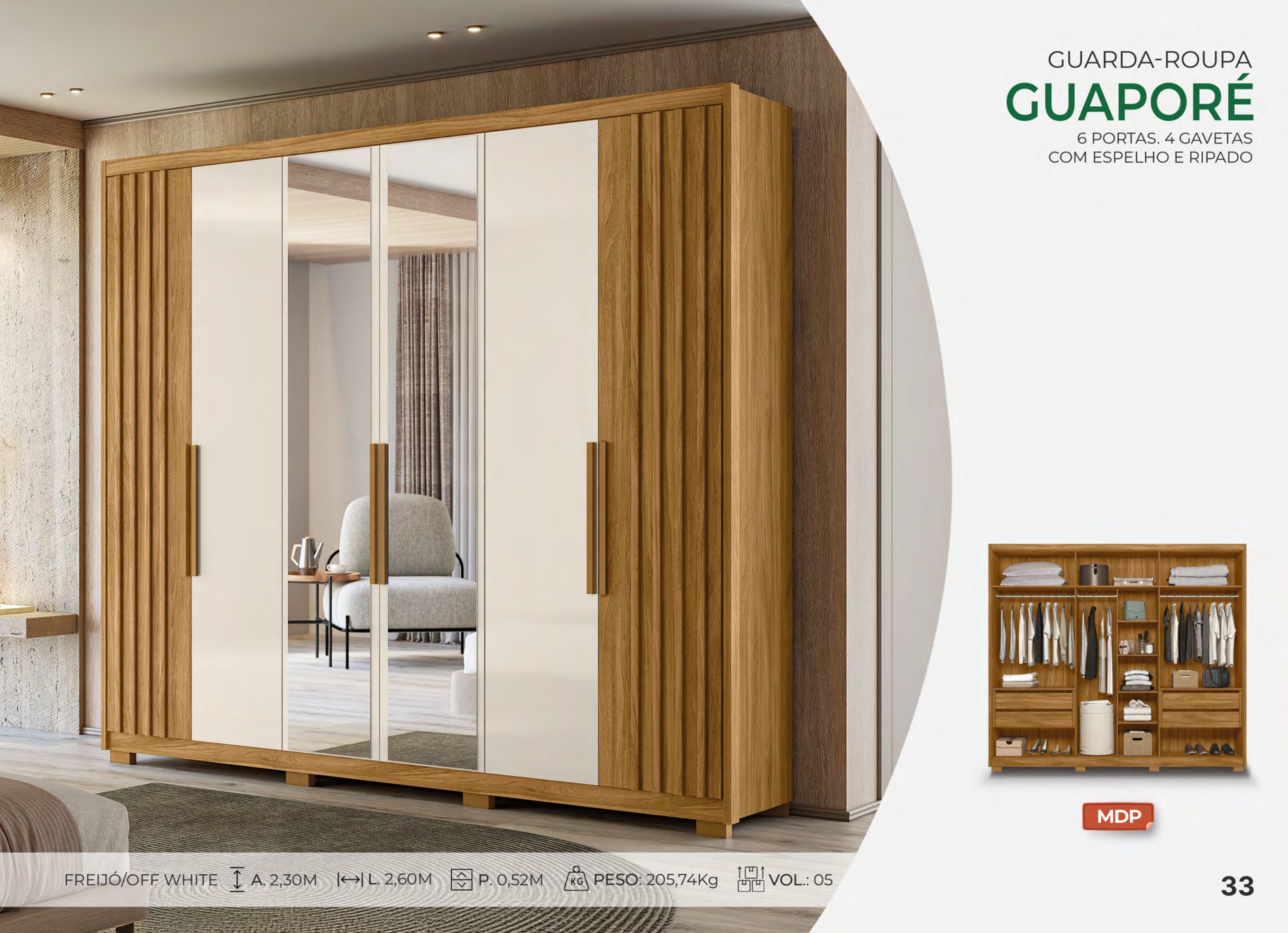 Foto de GUARDA-ROUPA GUAPORÉ C/ESPELHO
