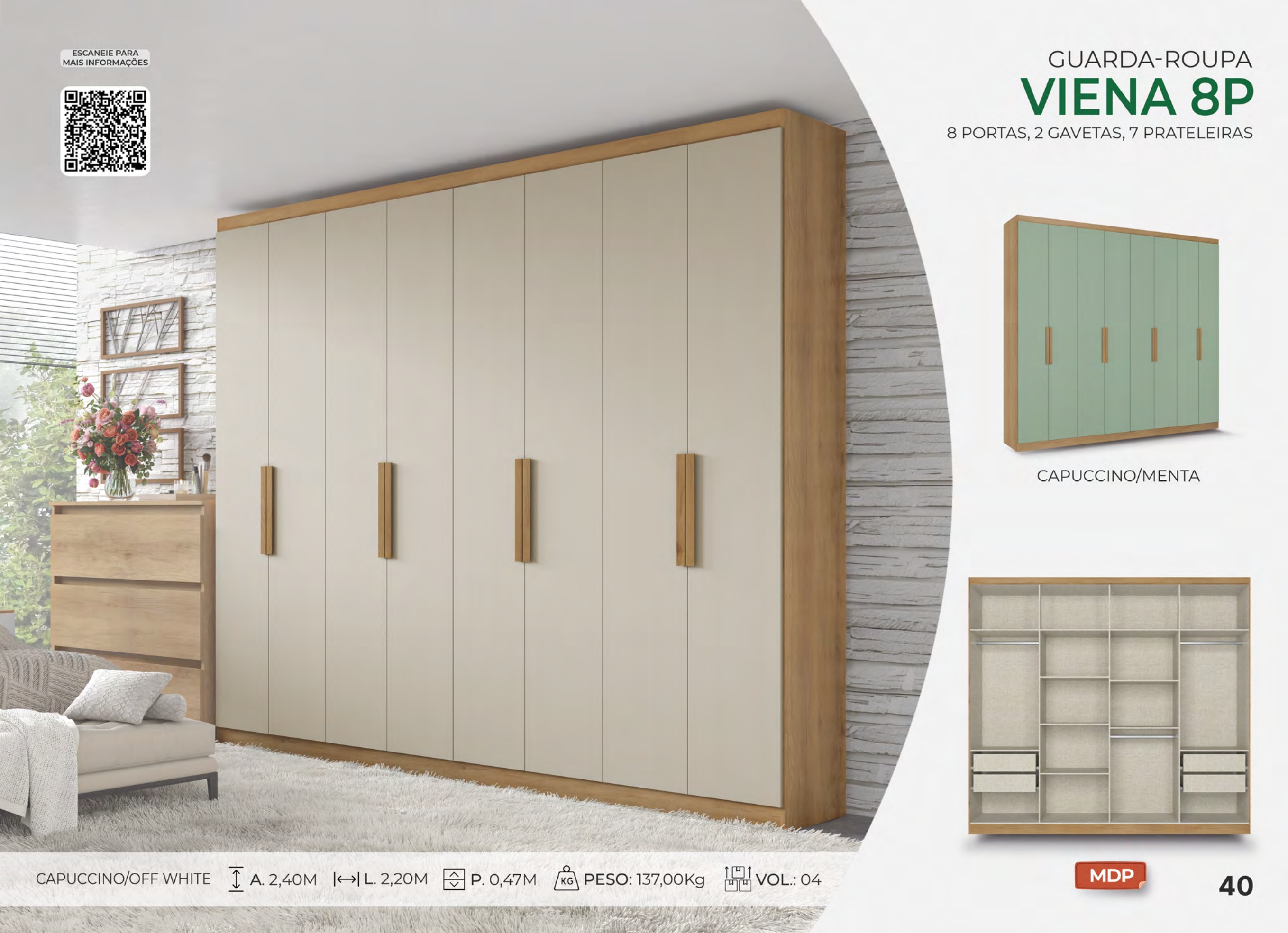 Foto de GUARDA-ROUPA VIENA 8P