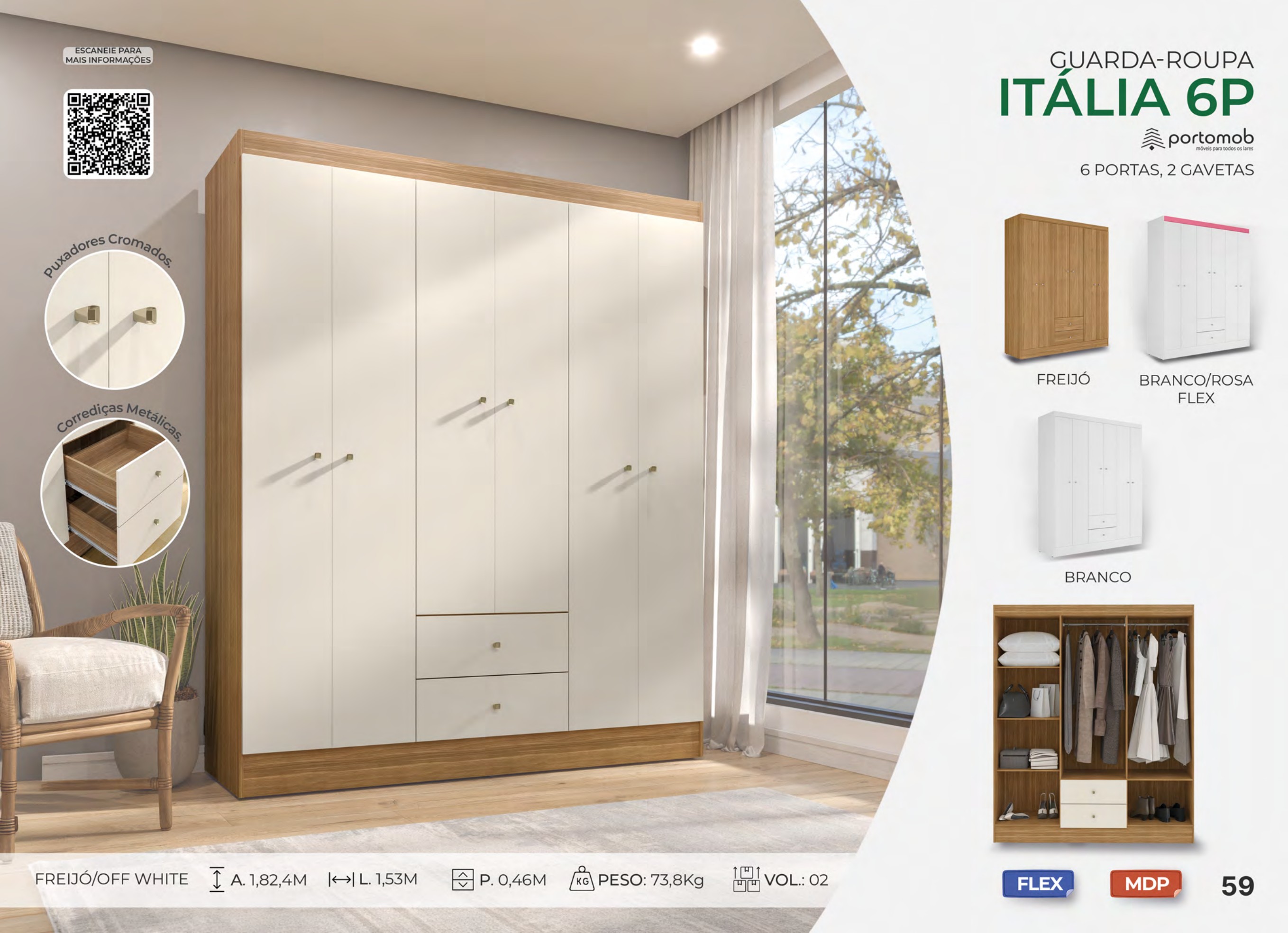 Foto de GUARDA-ROUPA ITALIA 6P