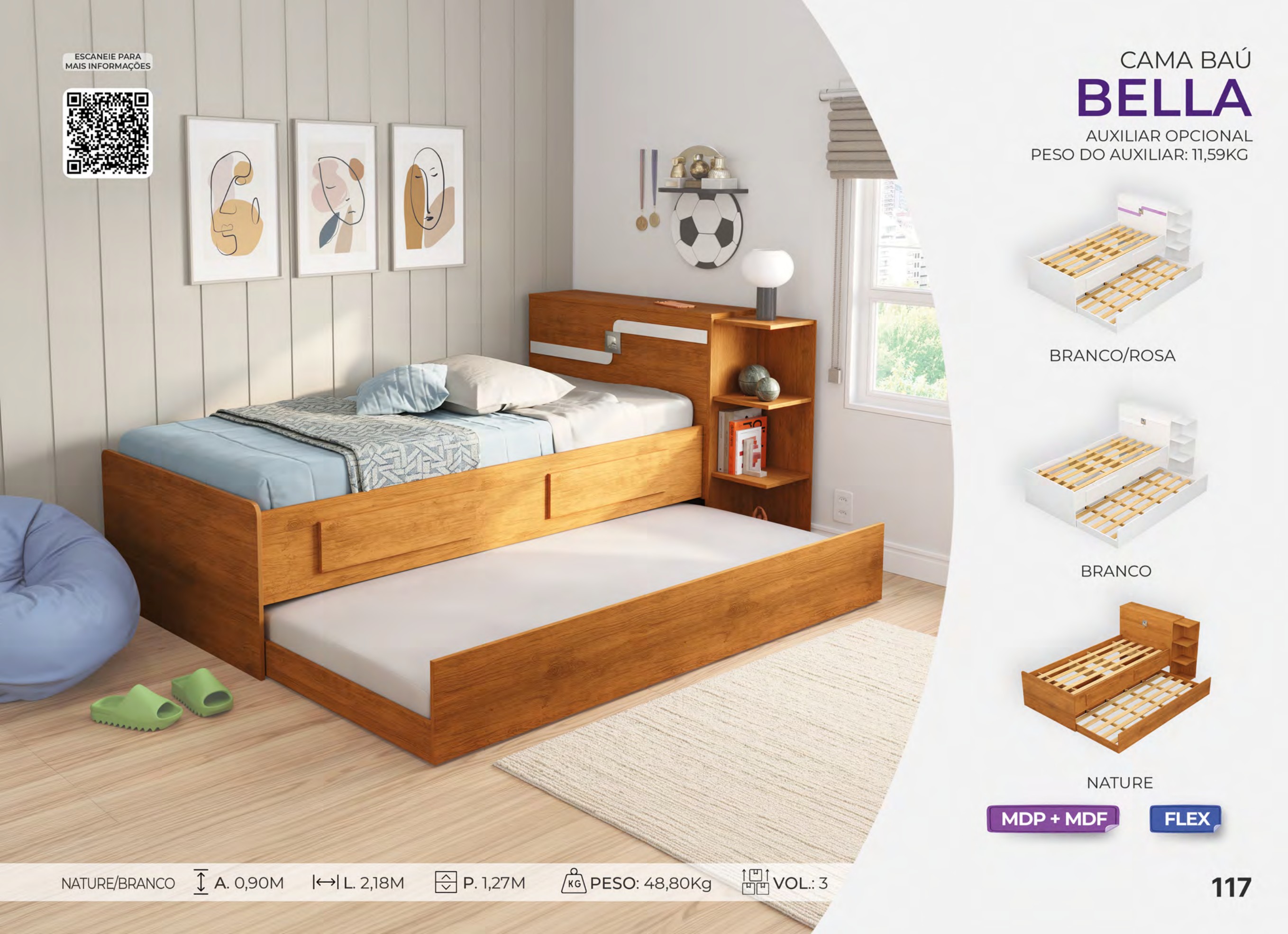 Foto de CAMA BAÚ BELLA S/ AUXILIAR