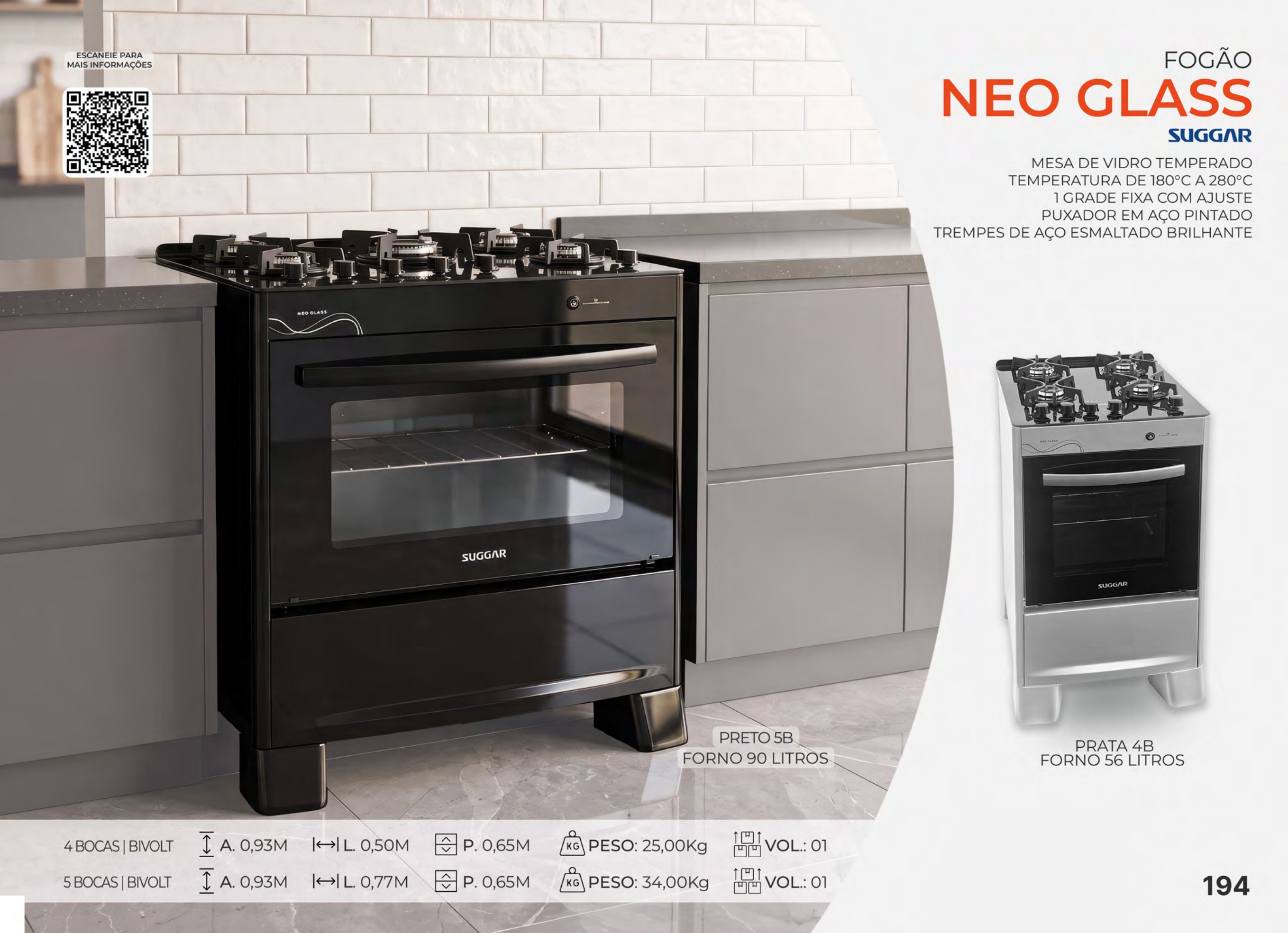 Foto de FOGÃO NEO GLASS MESA VIDRO 4 OU 5 BOCAS