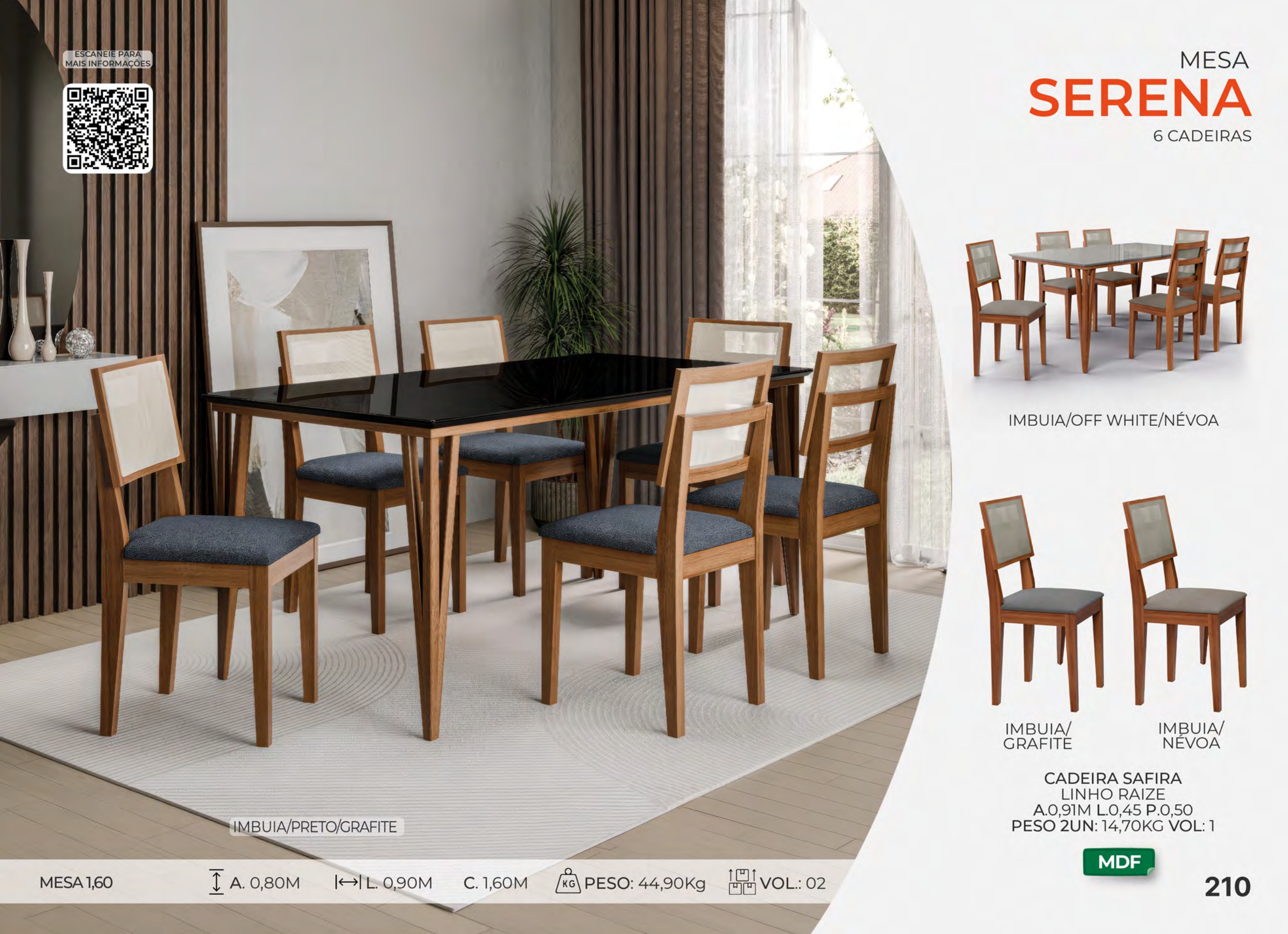 Foto de MESA SERENA C/ 6 CADEIRAS - COMPLETA