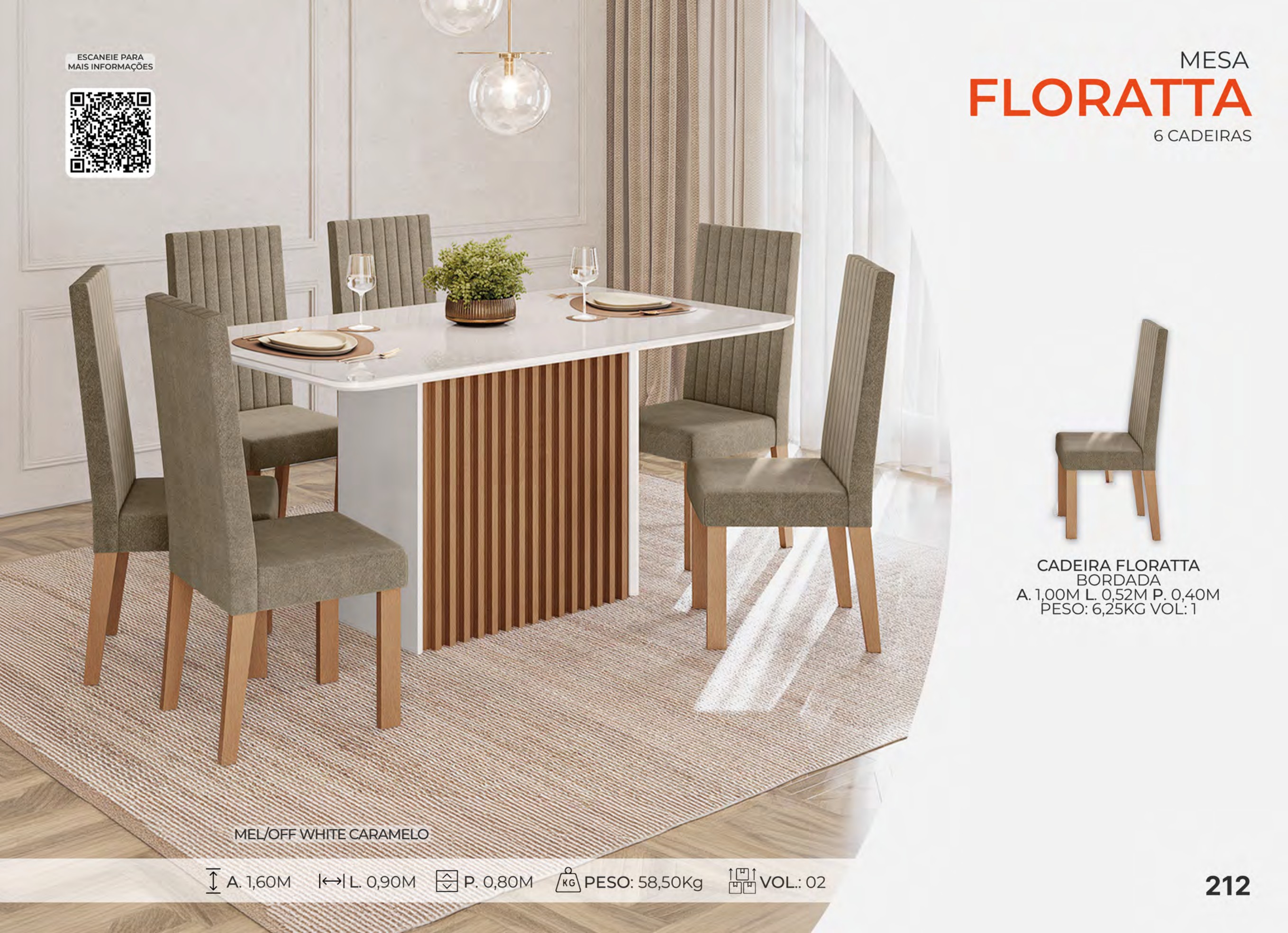 Foto de MESA FLORATTA C/ 6 CADEIRAS - COMPLETA