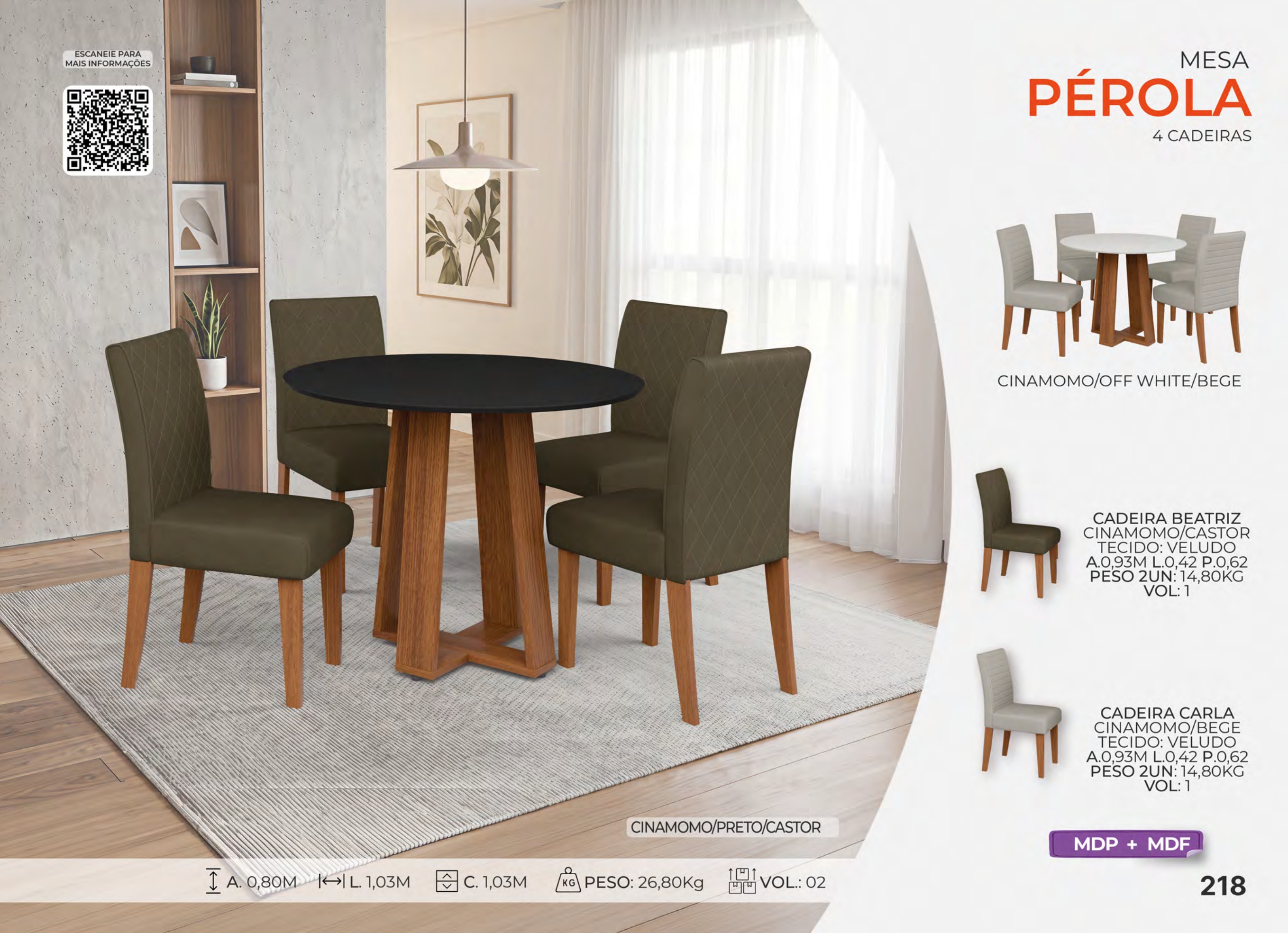 Foto de MESA PÉROLA C/ 4 CADEIRAS - COMPLETA