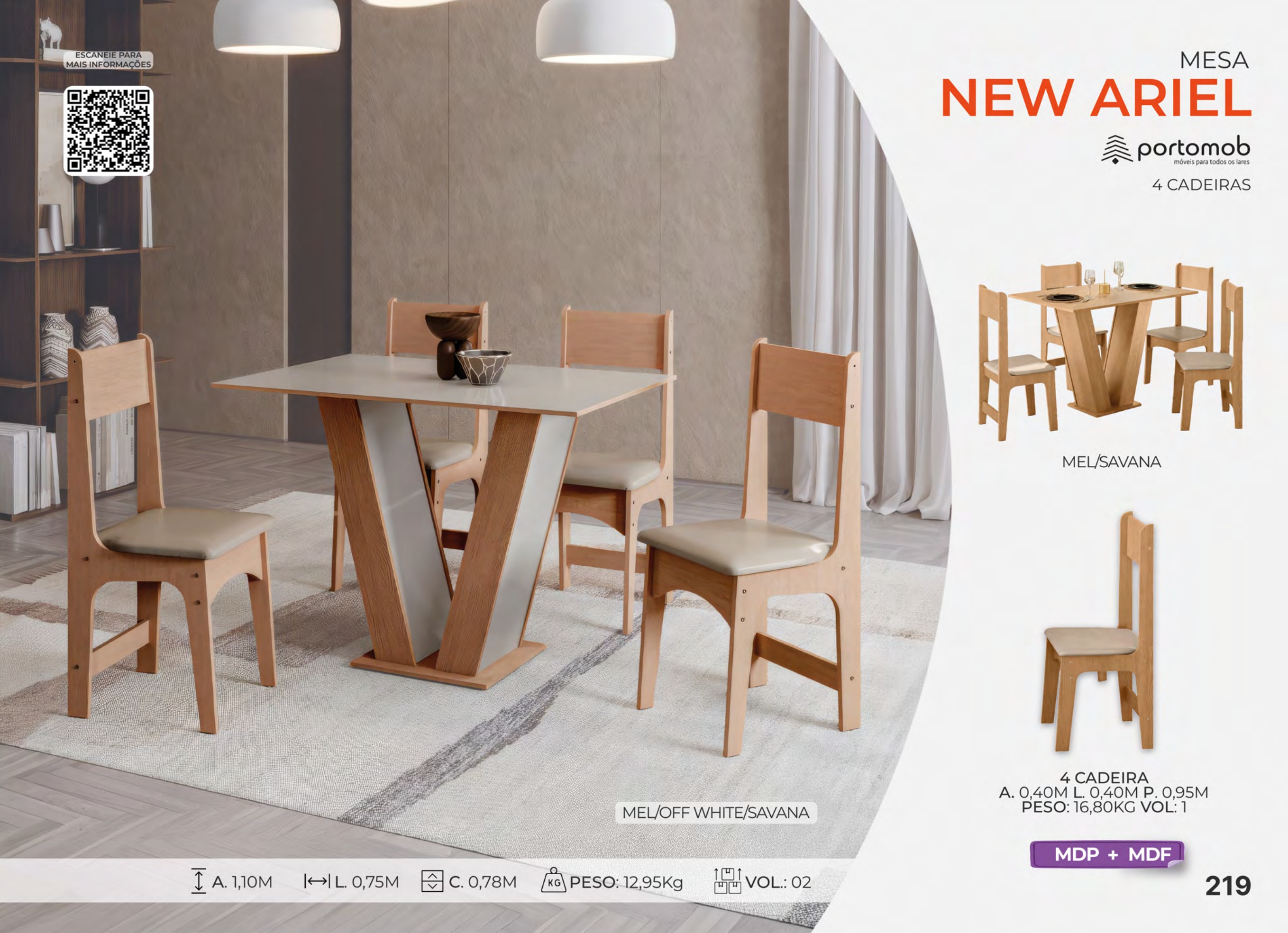 Foto de MESA NEW ARIEL C/ 4 CADEIRAS - COMPLETA